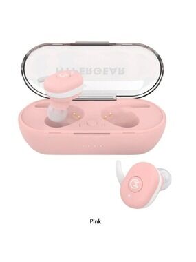 HYPERGEAR PINK TRUE WIRELESS EARBUDS BLUETOOTH USB-C WATERPROOF WITH CASE
